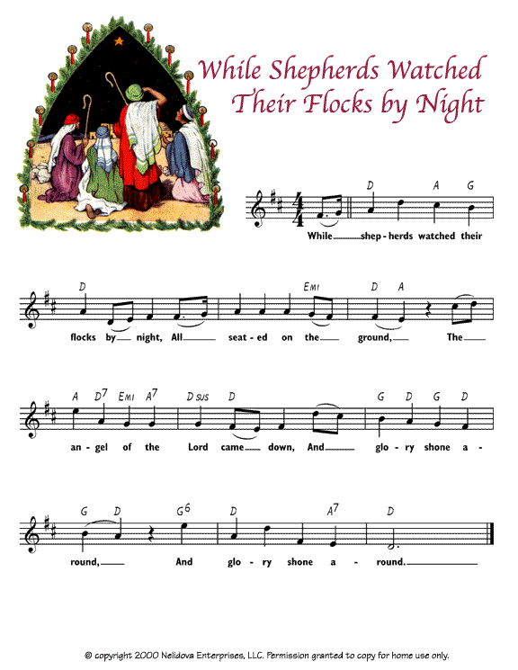 while shepherds watched their flocks by night song while shepherds watched their flocks by night song